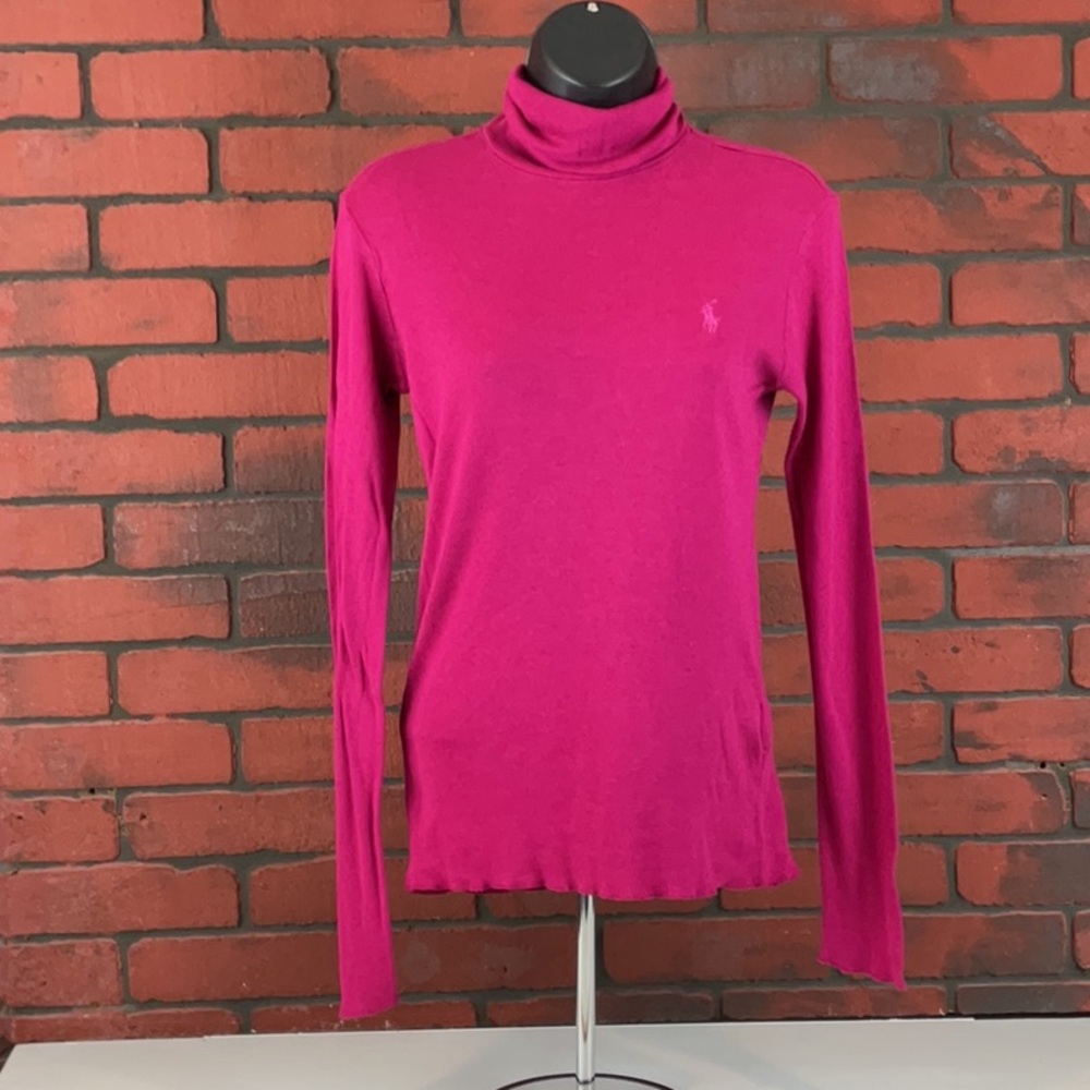 Ralph Lauren Shirt Womans Medium Pink Turtle Neck